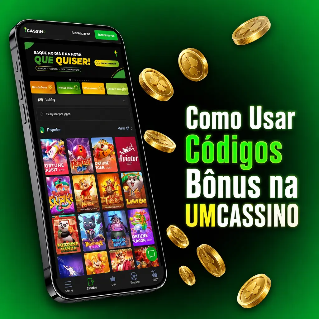 Passo a passo para usar código bônus na UMCASSINO