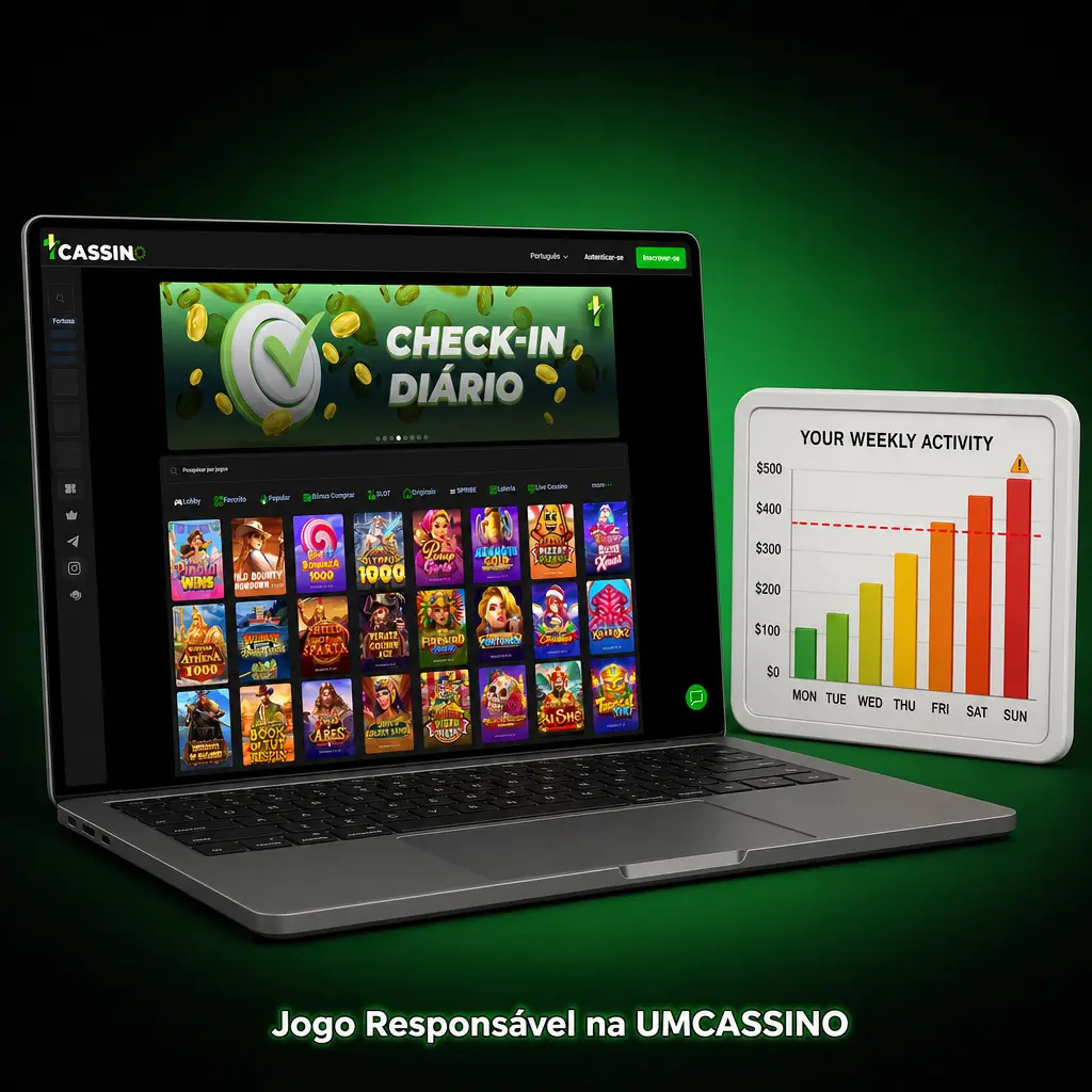 Painel de controle de jogo responsável da UMCASSINO