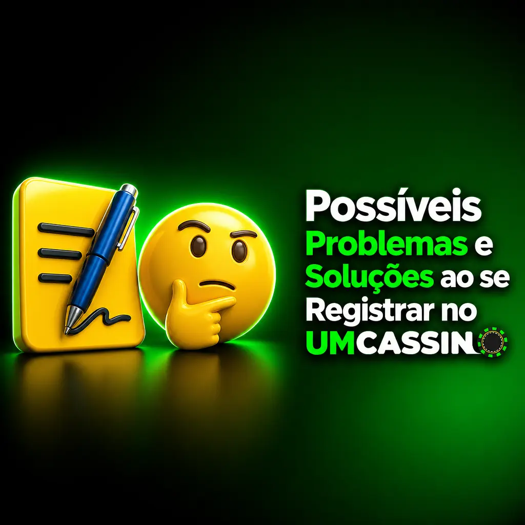 Tela de registro do UMCASSINO com solução de problemas