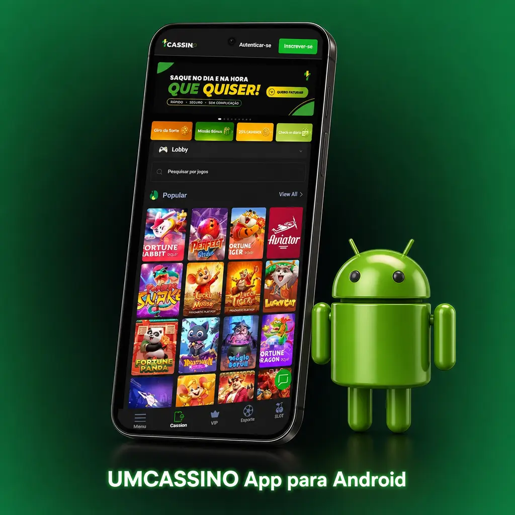Tela do UMCASSINO app para Android