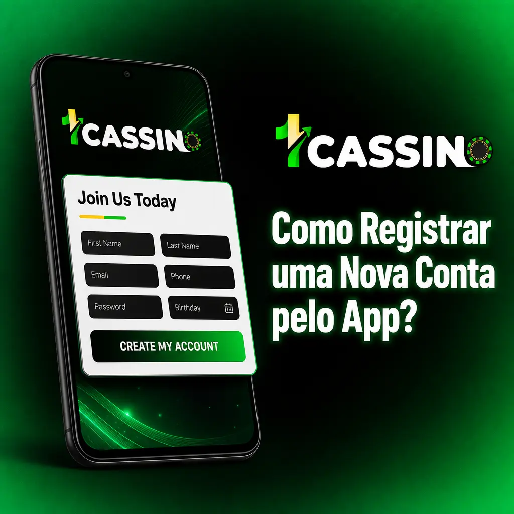 Tela de cadastro do aplicativo UMCASSINO