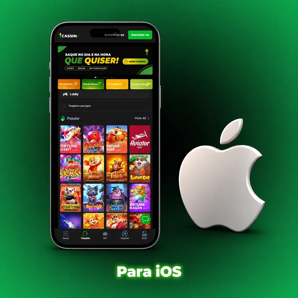 Tela do iPhone mostrando a instalação do Progressive Web App da UMCASSINO
